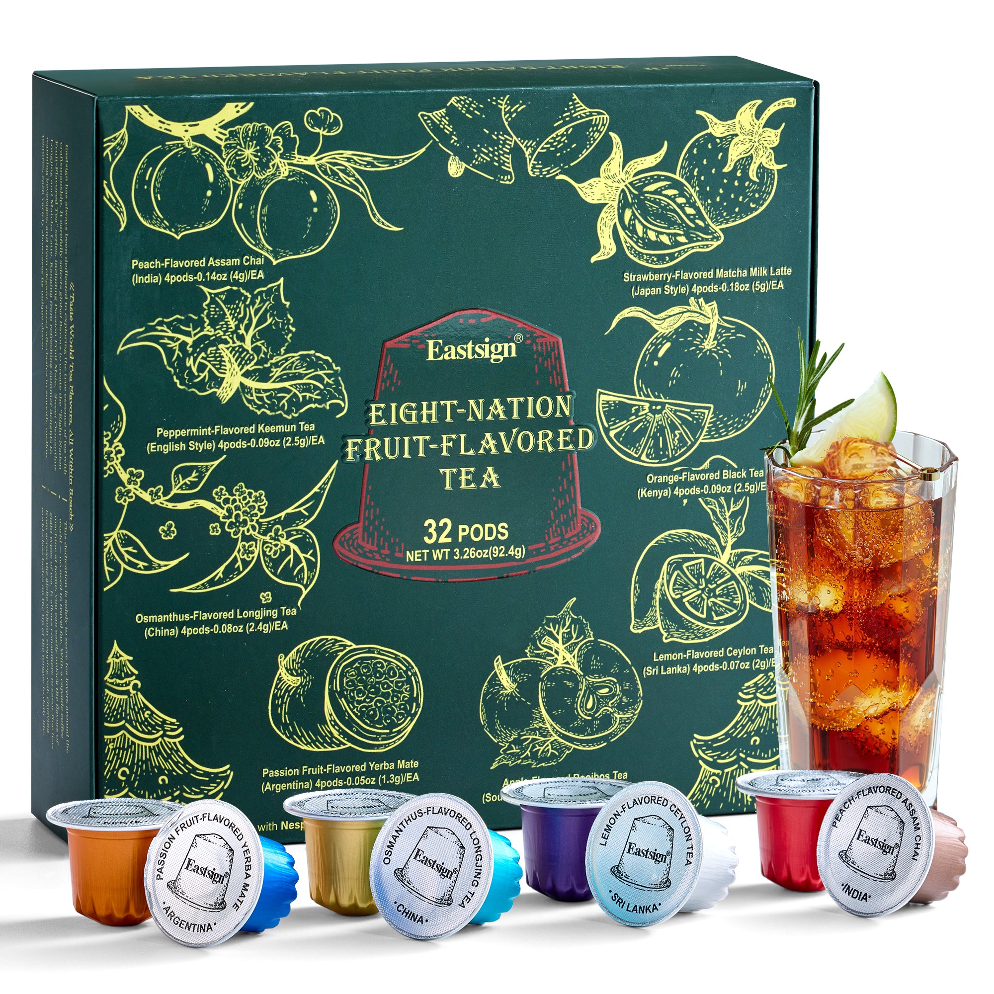 Tea Variety Pack for Nespresso Original, 8 Flavors