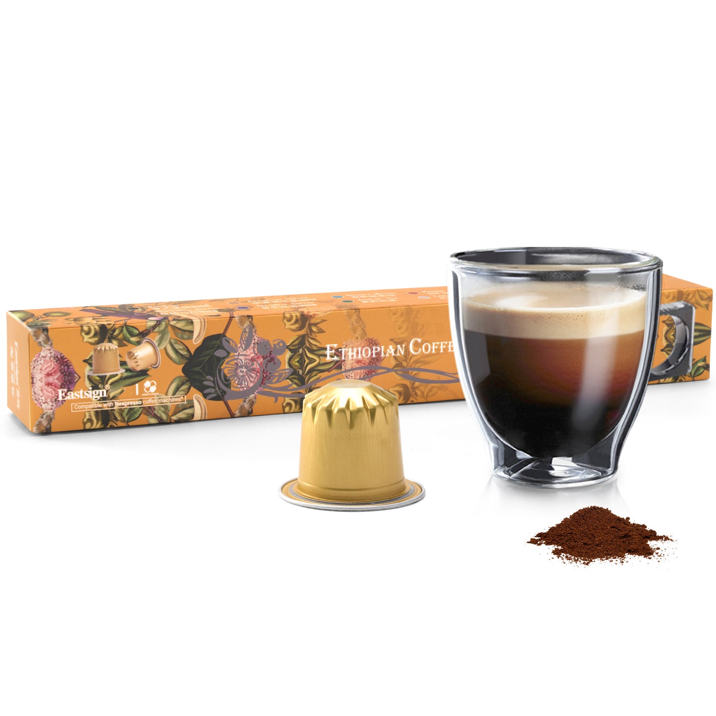 Eastsign's Chai Tea Pods,Chai Tea Capsules for Nespresso, Rich Masala Spice Blend(No Milk/Sugar Added), Compatible with Original Nespresso Machine, Recyclable Single Serve Tea Pods,10ct