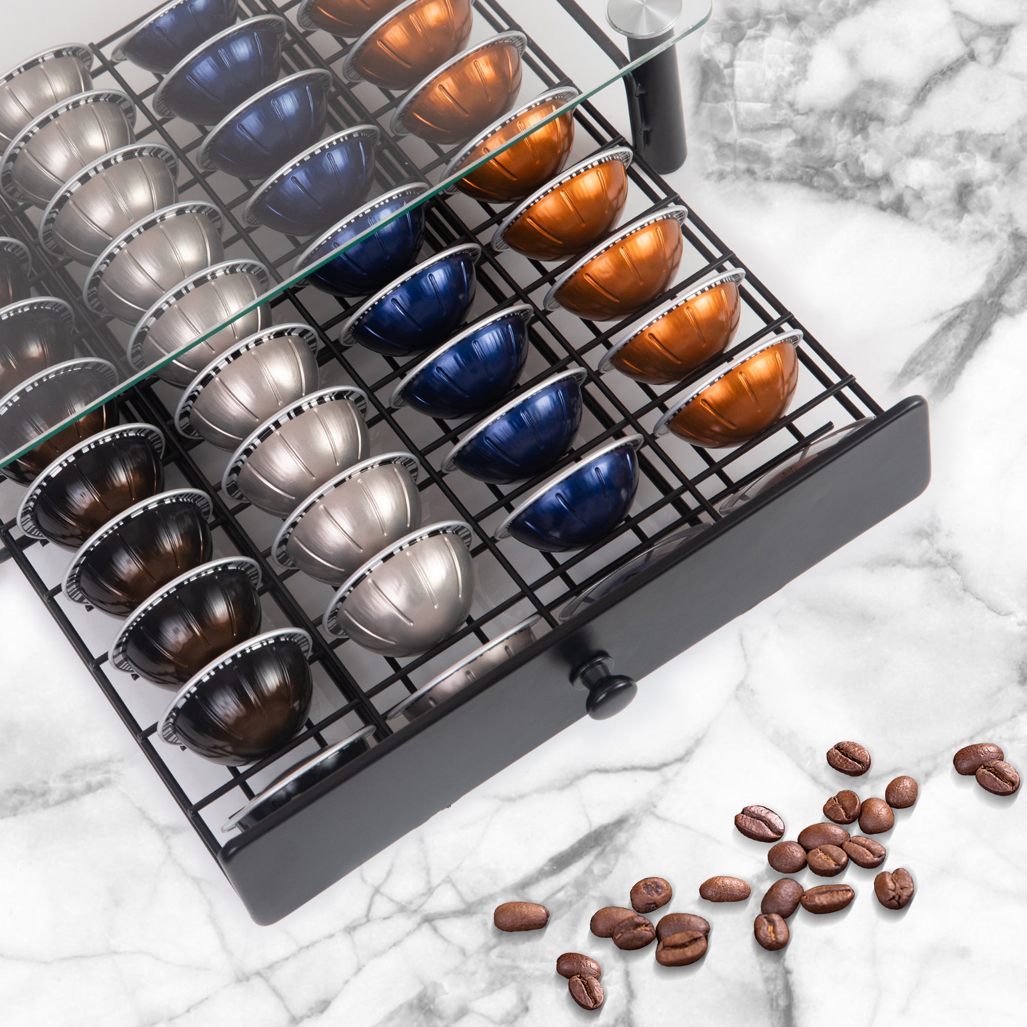Vertuo Pod Drawer - Tempered Glass